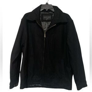 Arctic Eagle Men’s Black Overcoat Trench Fall Winter Full Zip Jacket - Size M
